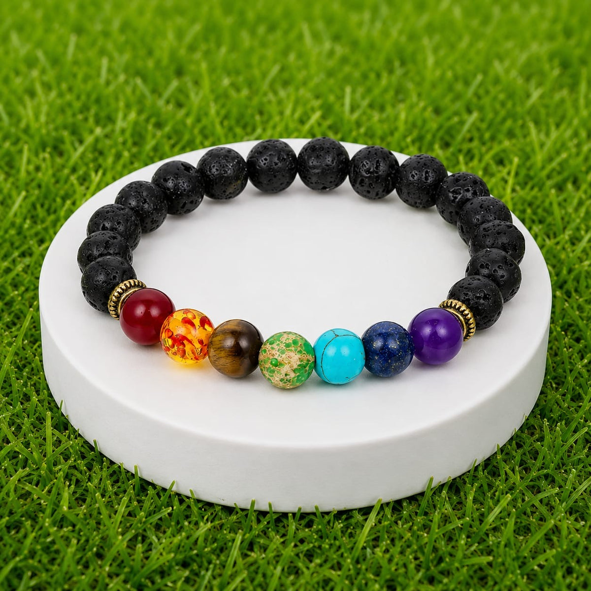 Energy Balance Certified 7 Chakra Black Obsidian Bracelet
