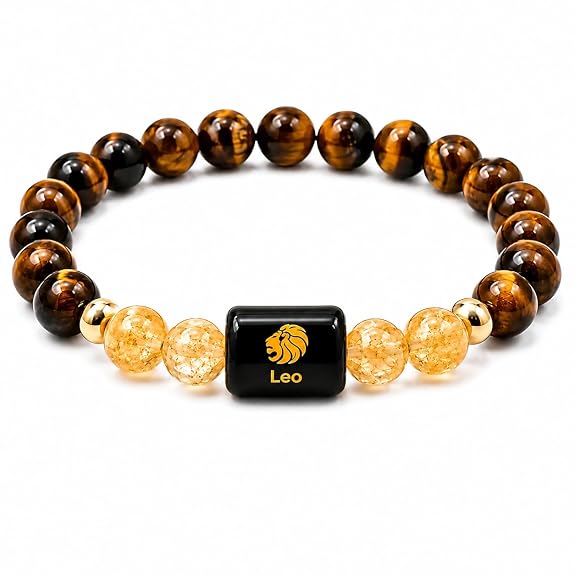 Leo Zodiac Tiger Eye & Citrine Bracelet